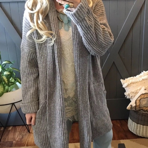 Figleaffashion Sweaters - LAST ONE!  Pocketed Long Cardigan Sweater Size XL